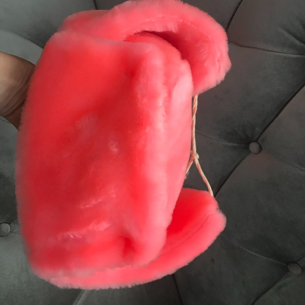 Hot pink mudflap winter russian hat